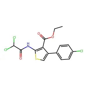 Ethyl 4-(4-chlorophenyl)-2-[(2,2-dichloroacetyl)amino]-3-thiophenecarboxylate structure