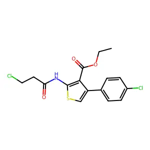 Ethyl 4-(4-chlorophenyl)-2-(3-chloropropanamido)thiophene-3-carboxylate structure