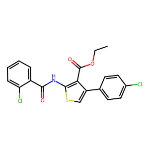 Ethyl 2-[(2-chlorobenzoyl)amino]-4-(4-chlorophenyl)-3-thiophenecarboxylate structure