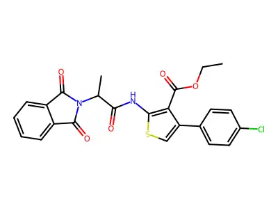 ethyl 4-(4-chlorophenyl)-2-{[2-(1,3-dioxo-1,3-dihydro-2H-isoindol-2-yl)propanoyl]amino}thiophene-3-carboxylate structure