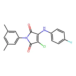 3-chloro-1-(3,5-dimethylphenyl)-4-[(4-fluorophenyl)amino]-1H-pyrrole-2,5-dione structure