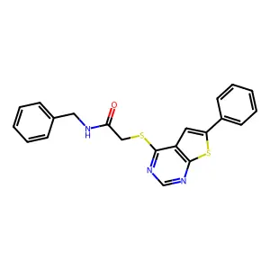 N-benzyl-2-({6-phenylthieno[2,3-d]pyrimidin-4-yl}sulfanyl)acetamide structure