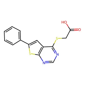 2-((6-Phenylthieno(2,3-d)pyrimidin-4-yl)sulfanyl)acetic acid structure