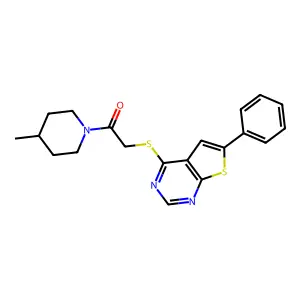 1-(4-methylpiperidin-1-yl)-2-[(6-phenylthieno[2,3-d]pyrimidin-4-yl)sulfanyl]ethanone structure