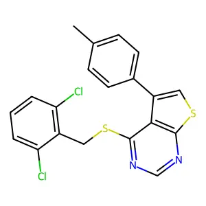 4-[(2,6-Dichlorobenzyl)sulfanyl]-5-(4-methylphenyl)thieno[2,3-d]pyrimidine structure