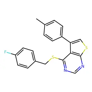 4-[(4-Fluorobenzyl)sulfanyl]-5-(4-methylphenyl)thieno[2,3-d]pyrimidine structure