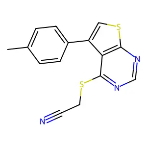 2-[5-(4-Methylphenyl)thieno[2,3-d]pyrimidin-4-yl]sulfanylacetonitrile structure