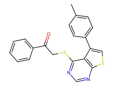 2-{[5-(4-Methylphenyl)thieno[2,3-d]pyrimidin-4-yl]sulfanyl}-1-phenylethanone structure