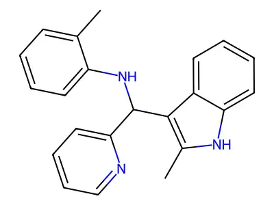2-methyl-N-[(2-methyl-1H-indol-3-yl)(pyridin-2-yl)methyl]aniline structure