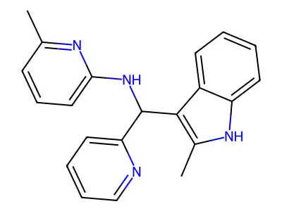 6-methyl-N-[(2-methyl-1H-indol-3-yl)(pyridin-2-yl)methyl]pyridin-2-amine structure