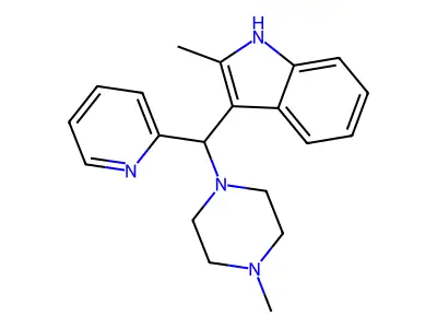 2-methyl-3-[(4-methylpiperazin-1-yl)(pyridin-2-yl)methyl]-1H-indole structure