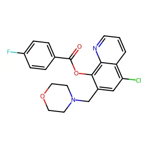 5-Chloro-7-(4-morpholinylmethyl)-8-quinolinyl 4-fluorobenzoate structure