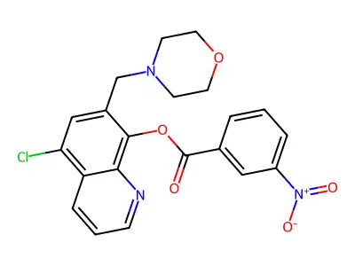 5-Chloro-7-(morpholinomethyl)quinolin-8-yl 3-nitrobenzoate structure
