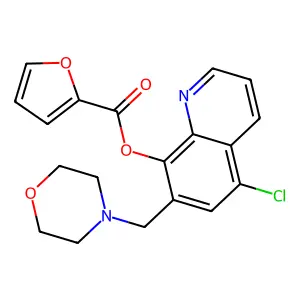 5-Chloro-7-(morpholinomethyl)quinolin-8-yl furan-2-carboxylate structure