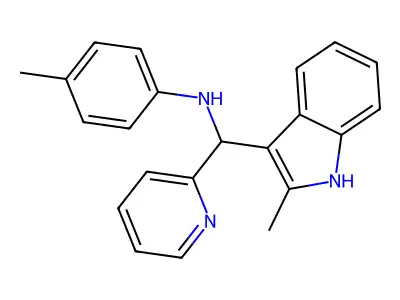 4-methyl-N-[(2-methyl-1H-indol-3-yl)(pyridin-2-yl)methyl]aniline structure