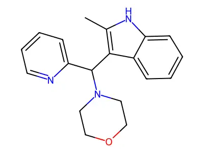 2-methyl-3-[morpholin-4-yl(pyridin-2-yl)methyl]-1H-indole structure