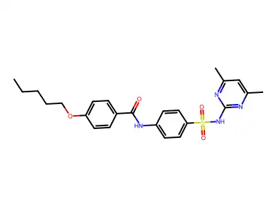 N-[4-[(4,6-dimethylpyrimidin-2-yl)sulfamoyl]phenyl]-4-pentoxybenzamide structure