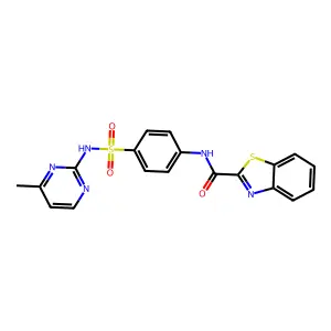 N-(4-(N-(4-methylpyrimidin-2-yl)sulfamoyl)phenyl)benzo[d]thiazole-2-carboxamide structure
