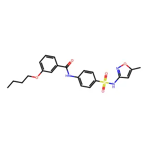 3-butoxy-N-(4-(N-(5-methylisoxazol-3-yl)sulfamoyl)phenyl)benzamide structure