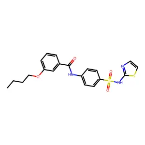 3-butoxy-N-(4-(N-(thiazol-2-yl)sulfamoyl)phenyl)benzamide structure