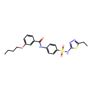 3-butoxy-N-[4-[(5-ethyl-1,3,4-thiadiazol-2-yl)sulfamoyl]phenyl]benzamide structure