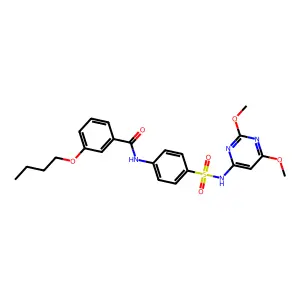 3-butoxy-N-(4-(N-(2,6-dimethoxypyrimidin-4-yl)sulfamoyl)phenyl)benzamide structure