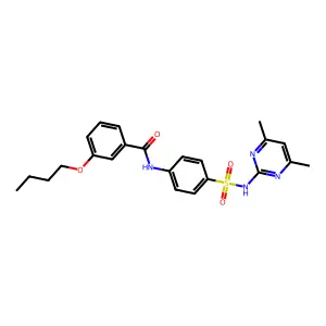 3-butoxy-N-(4-(N-(4,6-dimethylpyrimidin-2-yl)sulfamoyl)phenyl)benzamide structure