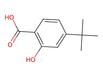 4-叔丁基-2-羟基苯甲酸 structure