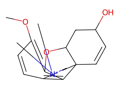 6-Hydroxy-3-methoxy-11,11-dimethyl-5,6,9,10,11,12-hexahydro-4aH-[1]benzofuro[3a,3,2-ef][2]benzazepin-11-ium structure