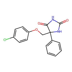Hydantoin, 5-((p-chlorophenoxy)methyl)-5-phenyl- structure