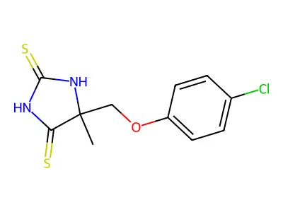 Hydantoin, 5-((p-chlorophenoxy)methyl)-5-methyl-2,4-dithio- structure