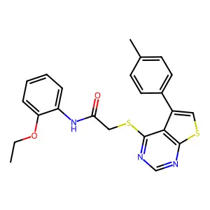 N-(2-ethoxyphenyl)-2-{[5-(4-methylphenyl)thieno[2,3-d]pyrimidin-4-yl]sulfanyl}acetamide structure