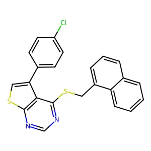 5-(4-Chlorophenyl)-4-(naphthylmethylthio)thiopheno[2,3-d]pyrimidine structure