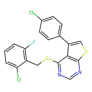 4-[(2-Chloro-6-fluorobenzyl)sulfanyl]-5-(4-chlorophenyl)thieno[2,3-d]pyrimidine structure