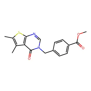 Methyl 4-[(5,6-dimethyl-4-oxothieno[2,3-d]pyrimidin-3-yl)methyl]benzoate structure