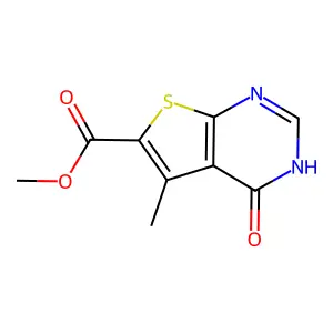 Methyl 5-methyl-4-oxo-3,4-dihydrothieno[2,3-d]pyrimidine-6-carboxylate structure