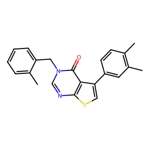 5-(3,4-Dimethylphenyl)-3-[(2-methylphenyl)methyl]thieno[2,3-d]pyrimidin-4-one structure
