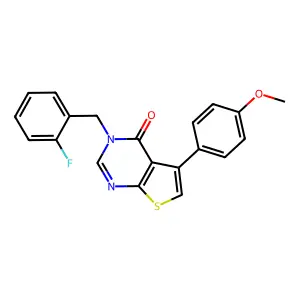 3-(2-fluorobenzyl)-5-(4-methoxyphenyl)thieno[2,3-d]pyrimidin-4(3H)-one structure