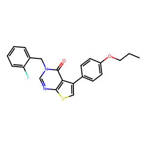3-[(2-Fluorophenyl)methyl]-5-(4-propoxyphenyl)thieno[2,3-d]pyrimidin-4-one structure