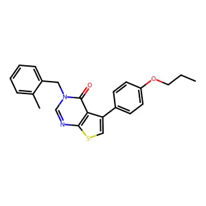 3-[(2-Methylphenyl)methyl]-5-(4-propoxyphenyl)thieno[2,3-d]pyrimidin-4-one structure