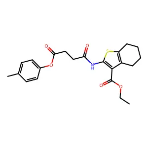 ethyl 2-{[4-(4-methylphenoxy)-4-oxobutanoyl]amino}-4,5,6,7-tetrahydro-1-benzothiophene-3-carboxylate structure