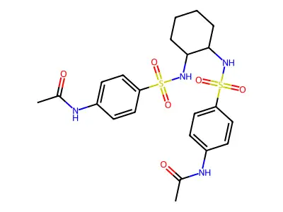 N-[4-[[2-[(4-acetamidophenyl)sulfonylamino]cyclohexyl]sulfamoyl]phenyl]acetamide structure