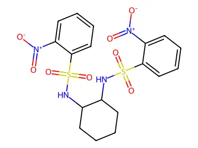 2-nitro-N-[2-[(2-nitrophenyl)sulfonylamino]cyclohexyl]benzenesulfonamide structure
