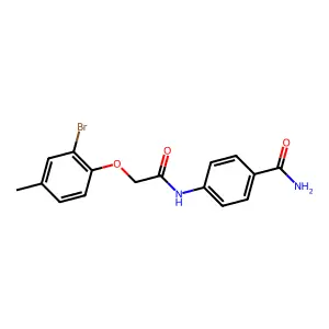 4-{[(2-Bromo-4-methylphenoxy)acetyl]amino}benzamide structure