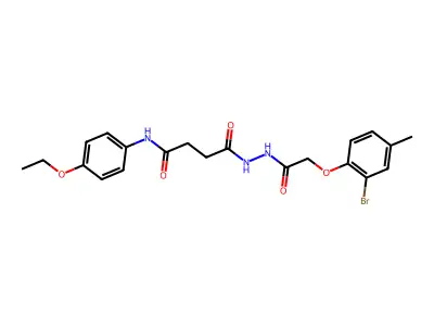 4-{2-[(2-bromo-4-methylphenoxy)acetyl]hydrazino}-N-(4-ethoxyphenyl)-4-oxobutanamide structure