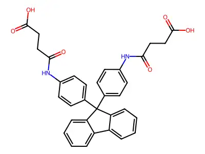 4,4'-[9H-fluorene-9,9-diylbis(benzene-4,1-diylimino)]bis(4-oxobutanoic acid) structure