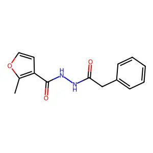 2-methyl-N'-(phenylacetyl)-3-furohydrazide structure