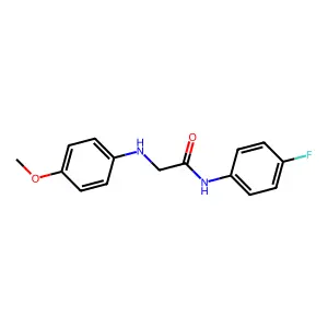 N-(4-fluorophenyl)-2-(4-methoxyanilino)acetamide structure