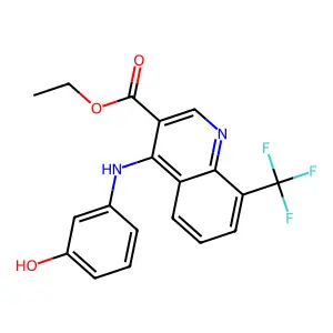 Ethyl 4-[(3-hydroxyphenyl)amino]-8-(trifluoromethyl)quinoline-3-carboxylate structure