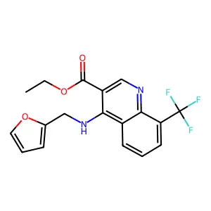 Ethyl 4-(furan-2-ylmethylamino)-8-(trifluoromethyl)quinoline-3-carboxylate structure
